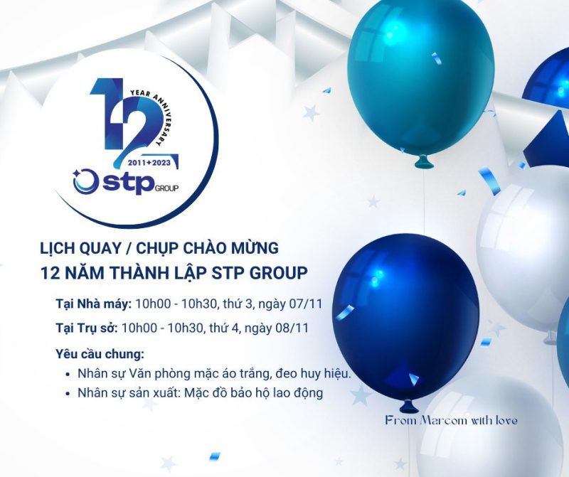 STP Group tổ chức trang trí và các buổi chụp hình tại 2 điểm chính là Trụ sở Hà Nội và Nhà máy Hưng Yên.