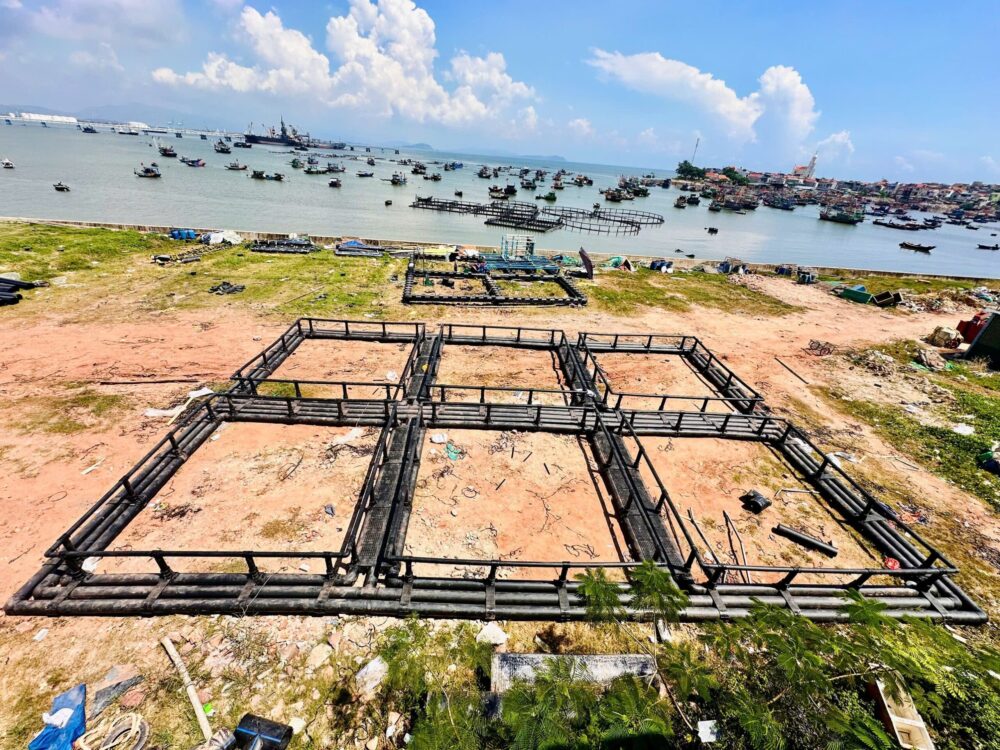 Cụm lồng nuôi cá HDPE STP Group 6 ô bàn giao tại Hòn Mê – Thanh Hóa